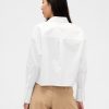 Oxford-Crop-Hemd aus Bio-Baumwolle mit geradem Saum Oxford-Crop-Hemd aus Bio-Baumwolle mit geradem Saum