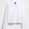 Oxford-Crop-Hemd aus Bio-Baumwolle mit geradem Saum Oxford-Crop-Hemd aus Bio-Baumwolle mit geradem Saum