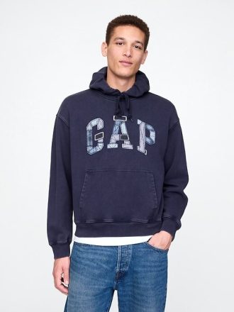 Patchwork-Hoodie mit Logo