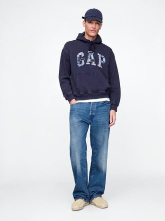 Patchwork-Hoodie mit Logo