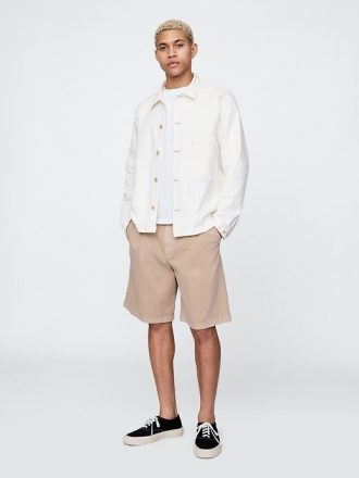 Plissierte Khaki-Shorts