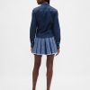 Plissierter Jeans-Minirock Plissierter Jeans-Minirock