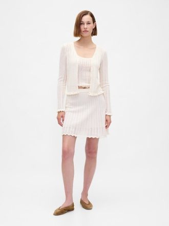 Pointelle-Cardigan aus 100 % Baumwolle