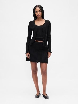 Pointelle-Cardigan aus 100 % Baumwolle