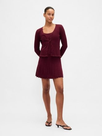 Pointelle-Cardigan aus 100 % Baumwolle