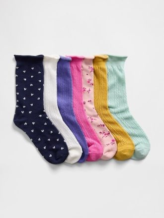 Pointelle Crew-Socken für Kinder (7er-Pack)