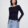 Pointelle Henley-Pullover