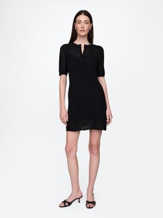 Pointelle-Kleid aus Leinenmischung