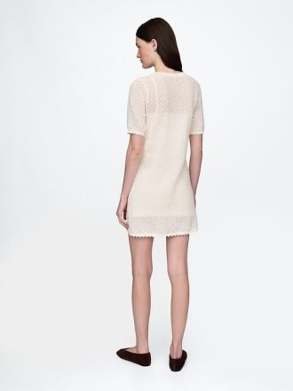 Pointelle-Kleid aus Leinenmischung