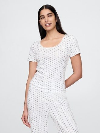 Pointelle-Pyjama-Oberteil