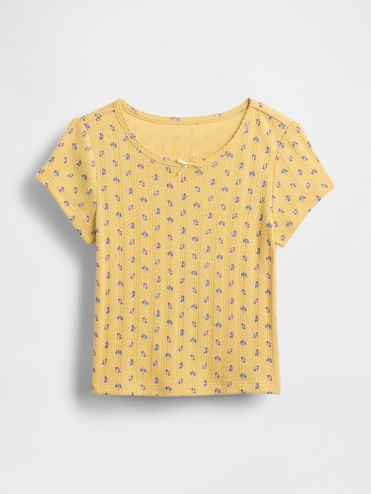 Pointelle-Ripp-T-Shirt für Babys und Kleinkinder Pointelle-Ripp-T-Shirt für Babys und Kleinkinder