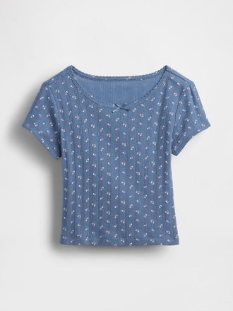 Pointelle-Ripp-T-Shirt für Babys und Kleinkinder