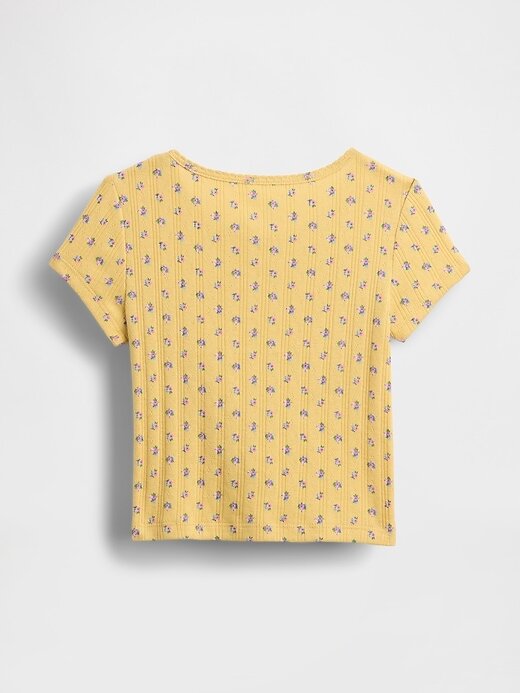 Pointelle-Ripp-T-Shirt für Babys und Kleinkinder Pointelle-Ripp-T-Shirt für Babys und Kleinkinder