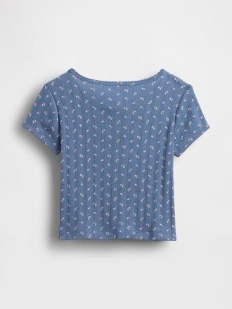 Pointelle-Ripp-T-Shirt für Babys und Kleinkinder