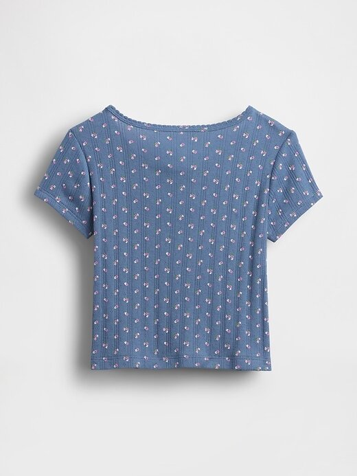 Pointelle-Ripp-T-Shirt für Babys und Kleinkinder Pointelle-Ripp-T-Shirt für Babys und Kleinkinder