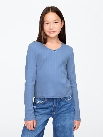 Pointelle-T-Shirt für Kinder