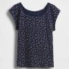 Pointelle-T-Shirt mit Spitzenbesatz für Kinder