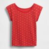 Pointelle-T-Shirt mit Spitzenbesatz für Kinder