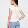 Pointelle-T-Shirt mit Spitzenbesatz für Kinder