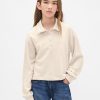 Polo-Sweatshirt aus French Terry mit Spitzenbesatz für Kinder Polo-Sweatshirt aus French Terry mit Spitzenbesatz für Kinder