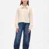 Polo-Sweatshirt aus French Terry mit Spitzenbesatz für Kinder Polo-Sweatshirt aus French Terry mit Spitzenbesatz für Kinder
