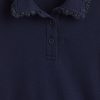 Polo-Sweatshirt aus French Terry mit Spitzenbesatz für Kinder Polo-Sweatshirt aus French Terry mit Spitzenbesatz für Kinder