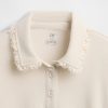 Polo-Sweatshirt aus French Terry mit Spitzenbesatz für Kinder Polo-Sweatshirt aus French Terry mit Spitzenbesatz für Kinder