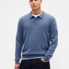 Polopullover aus Merinowollmischung Polopullover aus Merinowollmischung