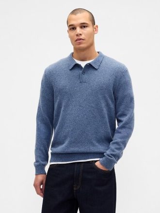 Polopullover aus Merinowollmischung