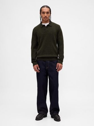Polopullover aus Merinowollmischung