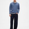 Polopullover aus Merinowollmischung Polopullover aus Merinowollmischung