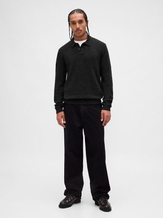 Polopullover aus Merinowollmischung