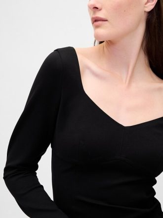Ponte Sweetheart Crop Top