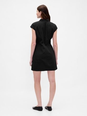 Popeline-Hemdkleid mit Nähten