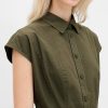 Popeline-Hemdkleid mit Nähten Popeline-Hemdkleid mit Nähten