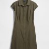 Popeline-Hemdkleid mit Nähten Popeline-Hemdkleid mit Nähten