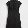 Popeline-Hemdkleid mit Nähten Popeline-Hemdkleid mit Nähten