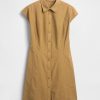 Popeline-Hemdkleid mit Nähten Popeline-Hemdkleid mit Nähten