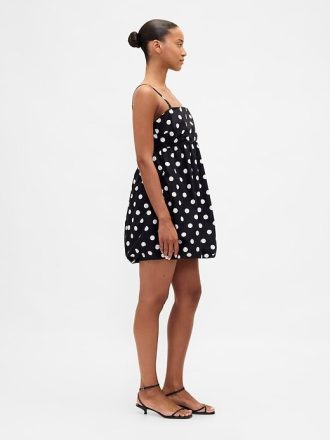 Popeline-Minikleid mit Blasenmuster