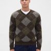Pullover mit gebürstetem Argyle-Muster Pullover mit gebürstetem Argyle-Muster