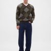 Pullover mit gebürstetem Argyle-Muster Pullover mit gebürstetem Argyle-Muster