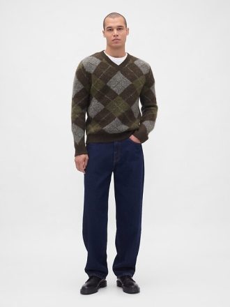 Pullover mit gebürstetem Argyle-Muster