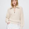 Pullover mit halbem Reißverschluss aus 100 % Baumwolle