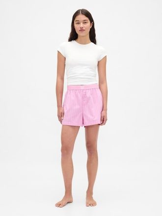 Pyjama-Boxershorts aus Popeline mit Logo