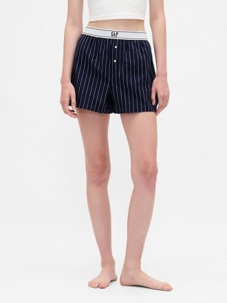 Pyjama-Boxershorts aus Popeline mit Logo