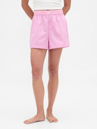 Pyjama-Boxershorts aus Popeline mit Logo