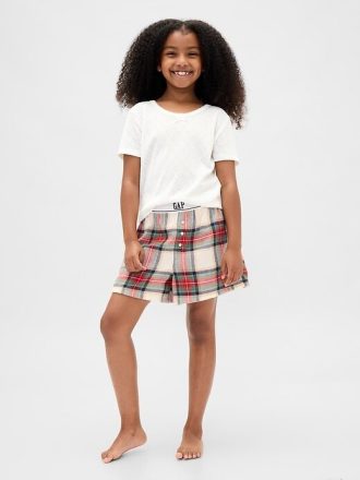 Pyjama-Boxershorts aus recyceltem Flanell für Kinder