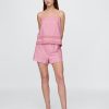 Pyjama-Camisole-Set mit Spitzenbesatz