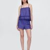 Pyjama-Camisole-Set mit Spitzenbesatz