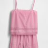 Pyjama-Camisole-Set mit Spitzenbesatz
